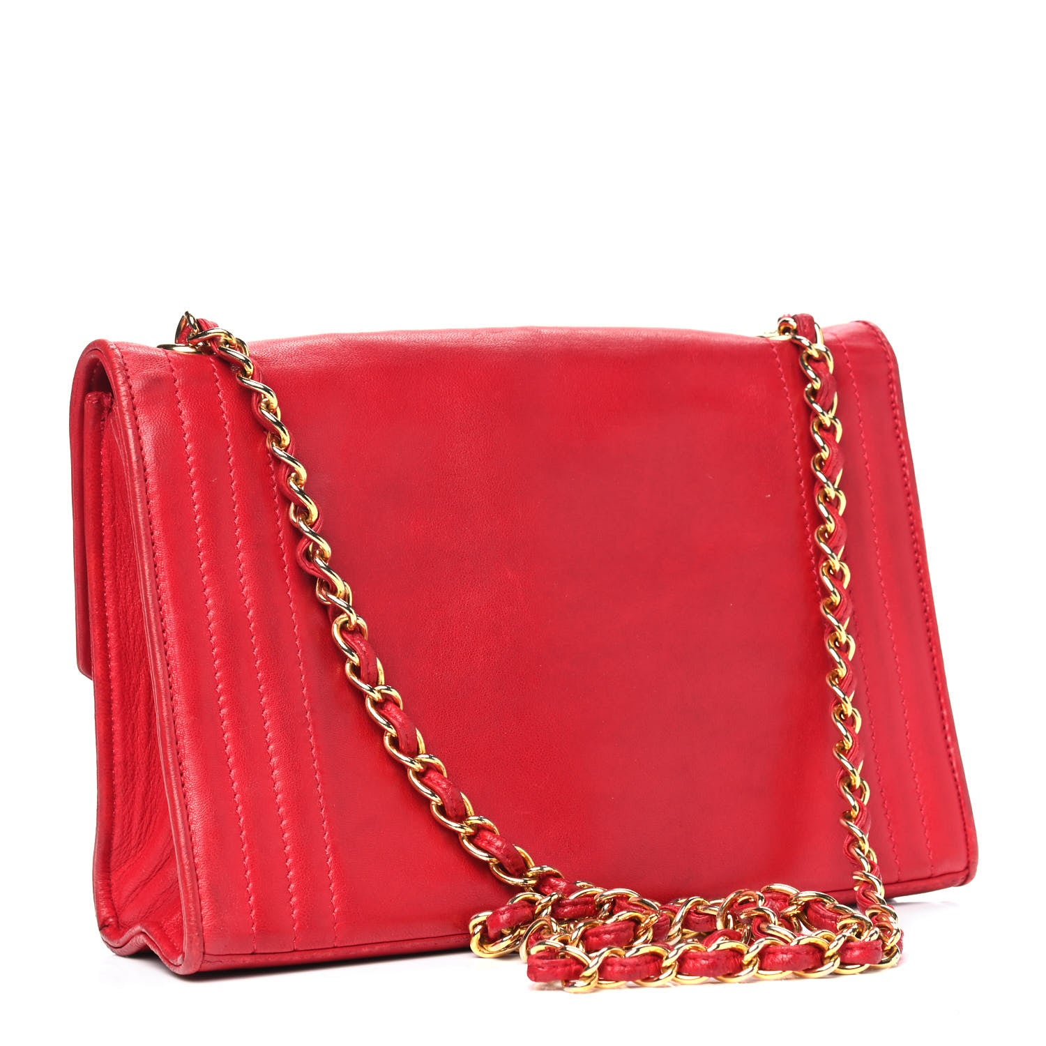 Chanel Lambskin CC Envelope Single Flap Red 2 of 14