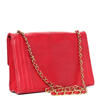 Chanel Lambskin CC Envelope Single Flap Red 2 of 14