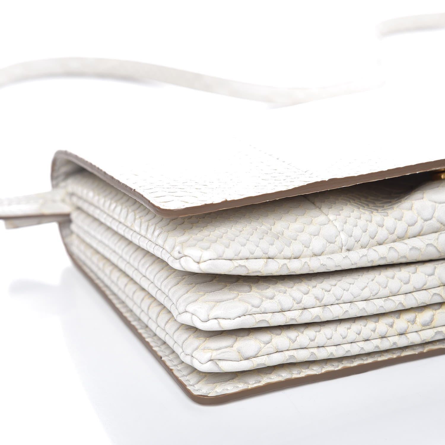 Stella McCartney Alter Snake Embossed Small Flo Shoulder Bag Ivory 9 of 11