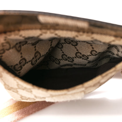 Gucci GG Monogram Web Double Pocket Belt Bag Gold Pink 6 of 17