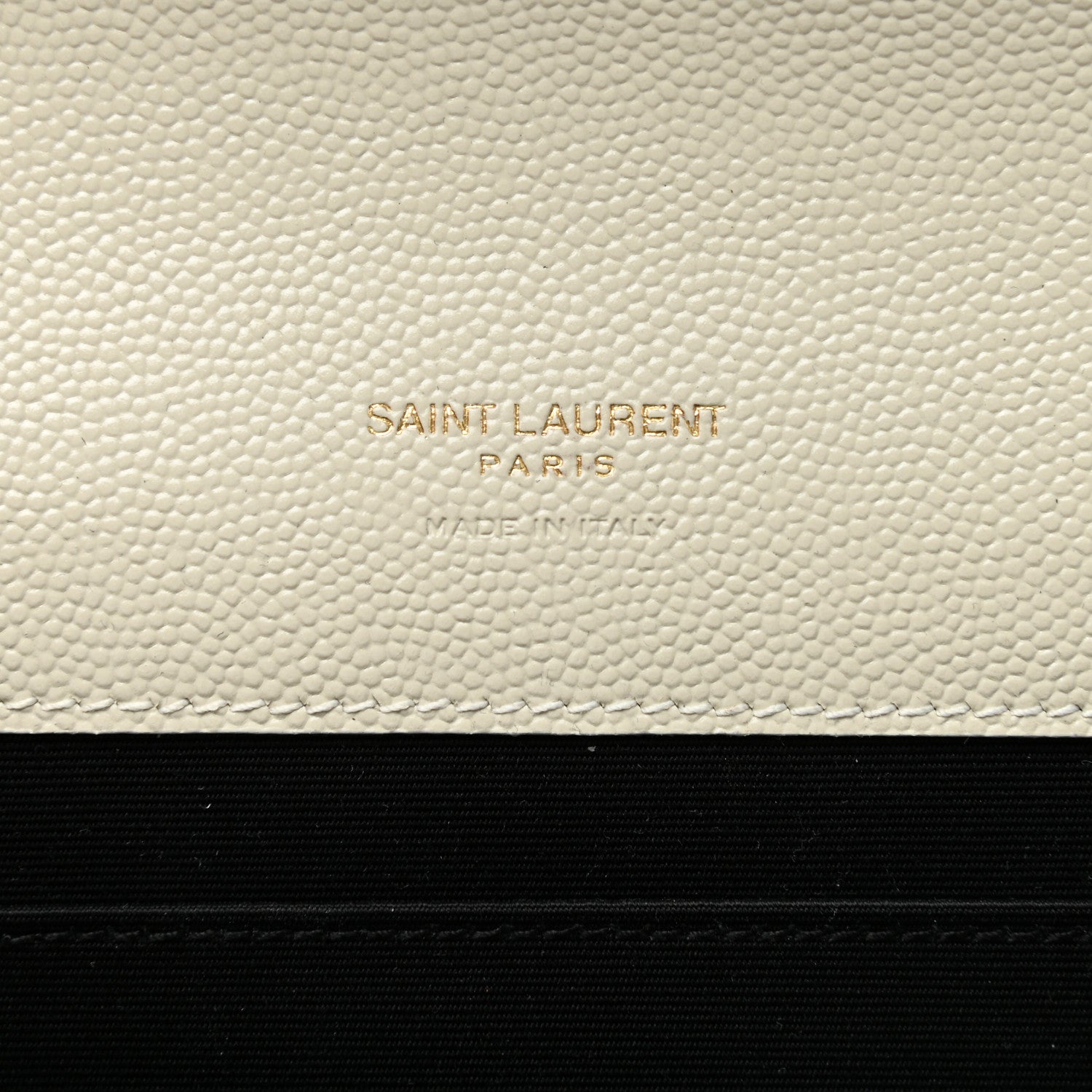 Saint Laurent Grain De Poudre Matelasse Chevron Monogram Envelope Clutch Crema Soft 6 of 11