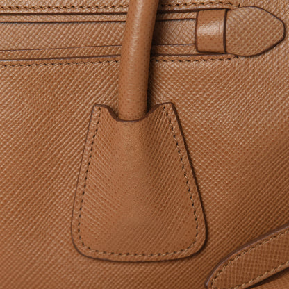 Prada Saffiano Cuir Top Handle Dome Tote Caramel 19 of 29