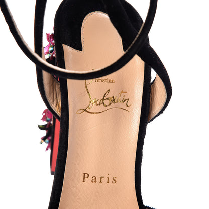 Christian Louboutin Velvet Madonaflor 100 Ankle Strap Pumps 40 Black 7 of 8