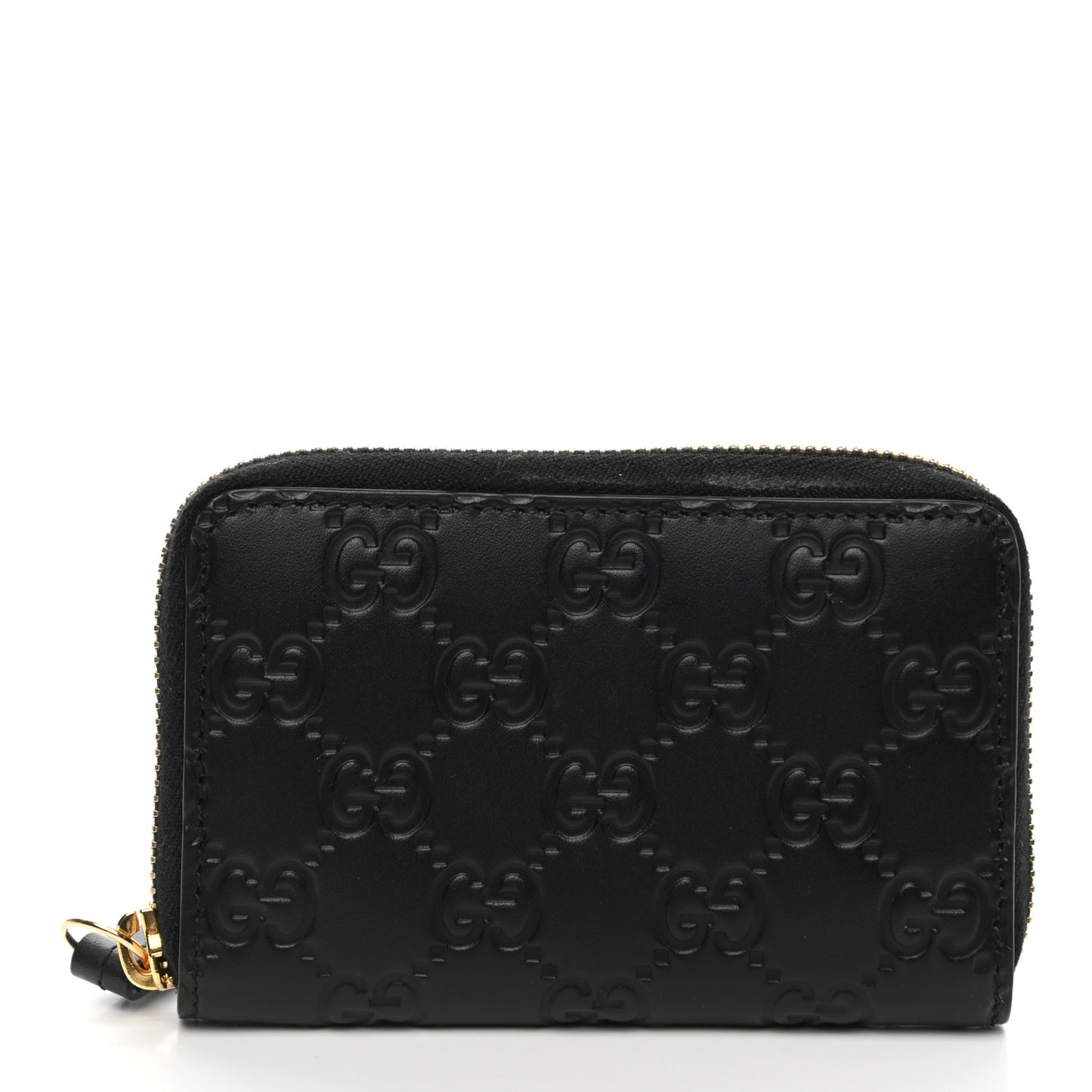 Guccissima Zip Around Card Case Black