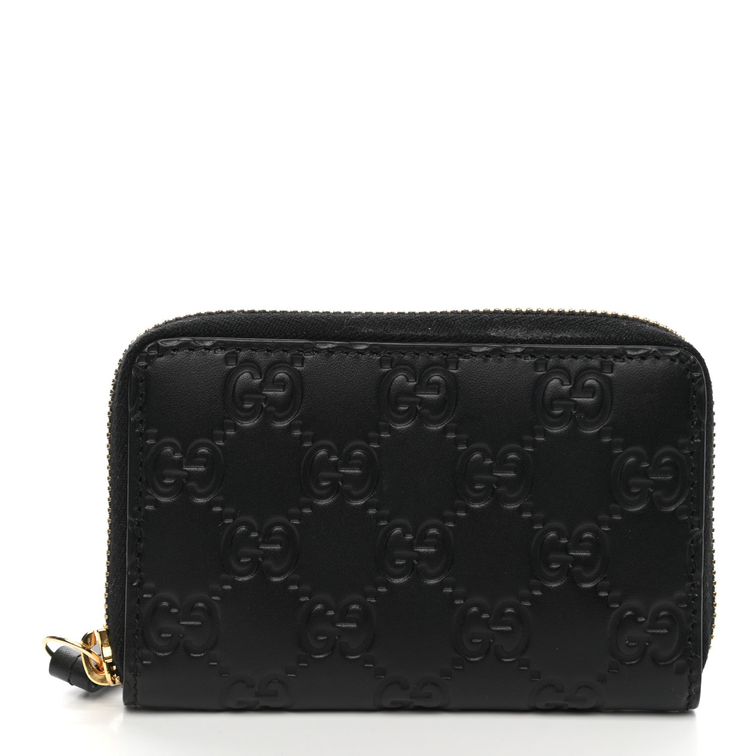 Gucci Guccissima Zip Around Card Case Black 1 of 8