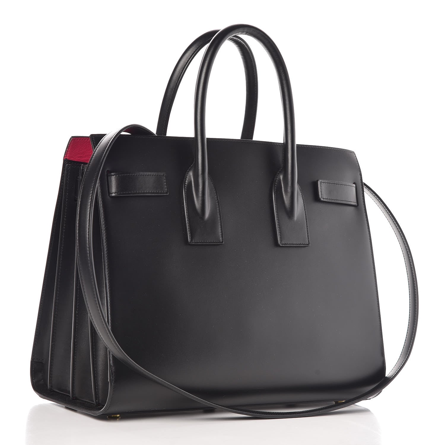 Saint Laurent Calfskin Small Sac De Jour Black Fuchsia 4 of 15