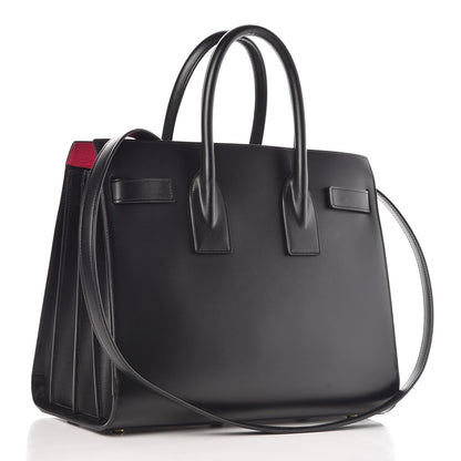 Saint Laurent Calfskin Small Sac De Jour Black Fuchsia 4 of 15