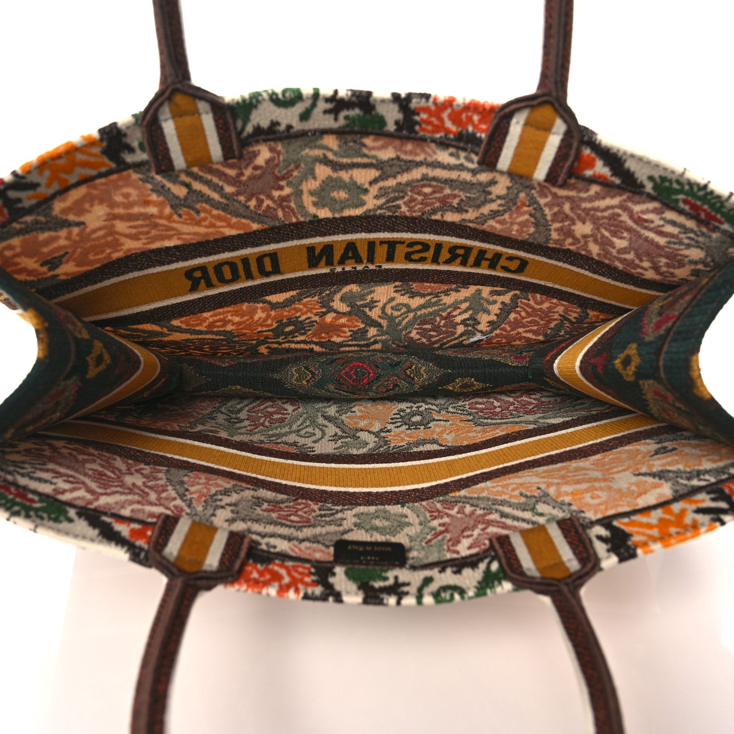 Christian Dior Canvas Embroidered Large Paisley Book Tote Multicolor 5 of 11