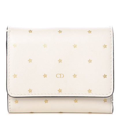 Christian Dior Calfskin Embossed Stars Medium Wallet White Multi 1 of 7