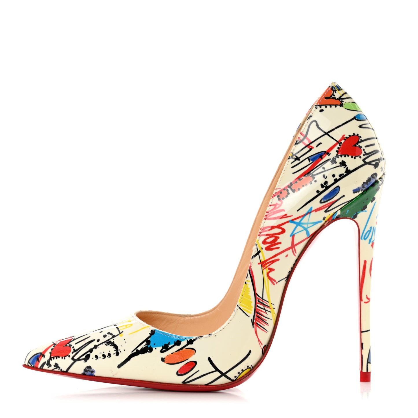 Patent Loubitag So Kate 120 Pumps 36.5 White Multi