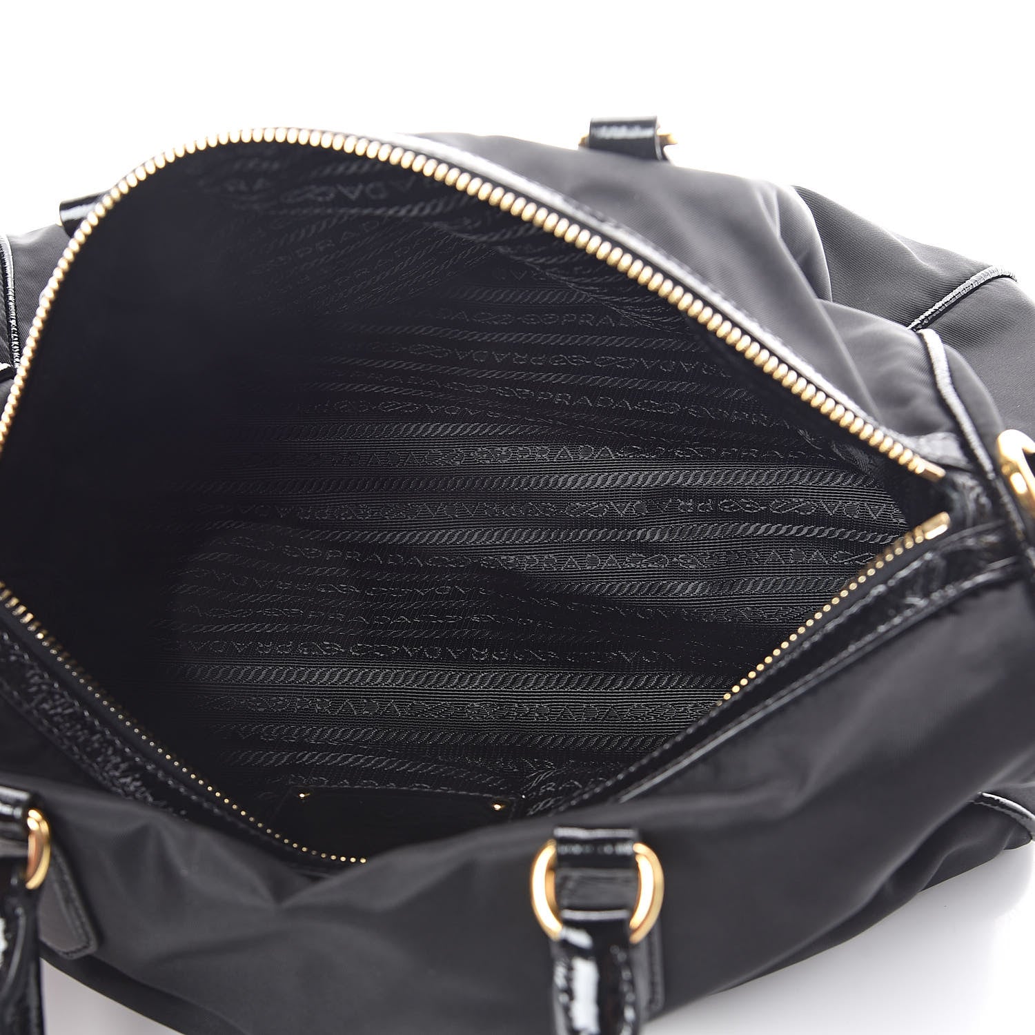 Prada Tessuto Nylon Vernice Bauletto Black 5 of 8