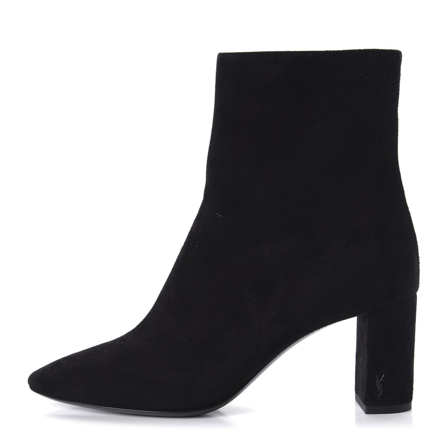 Suede Loulou 95 Ankle Zip Boot 38.5 Black