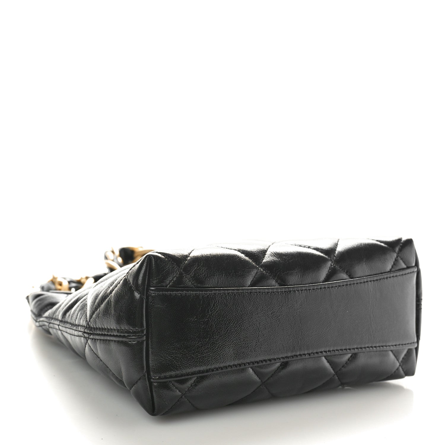 Chanel Shiny Crumpled Lambskin Quilted Small CC Funky Town Hobo Black 4 of 10