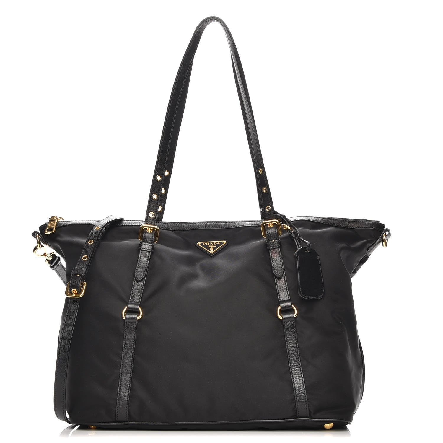 Prada Tessuto Nylon Saffiano Tote Nero Black 1 of 10