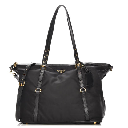 Prada Tessuto Nylon Saffiano Tote Nero Black 1 of 10