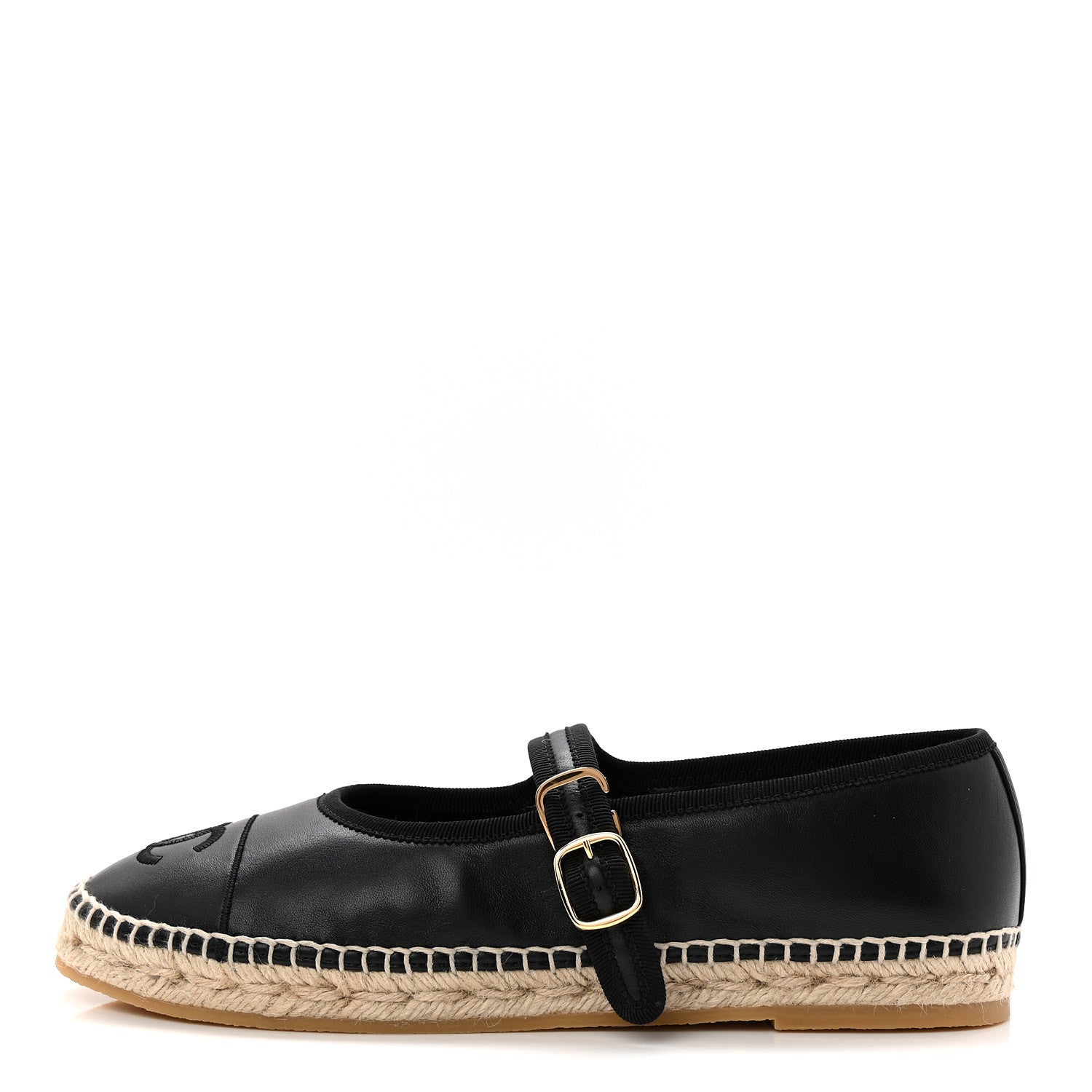 Chanel Lambskin Jute Mary Jane Flats 40 Black 1 of 10
