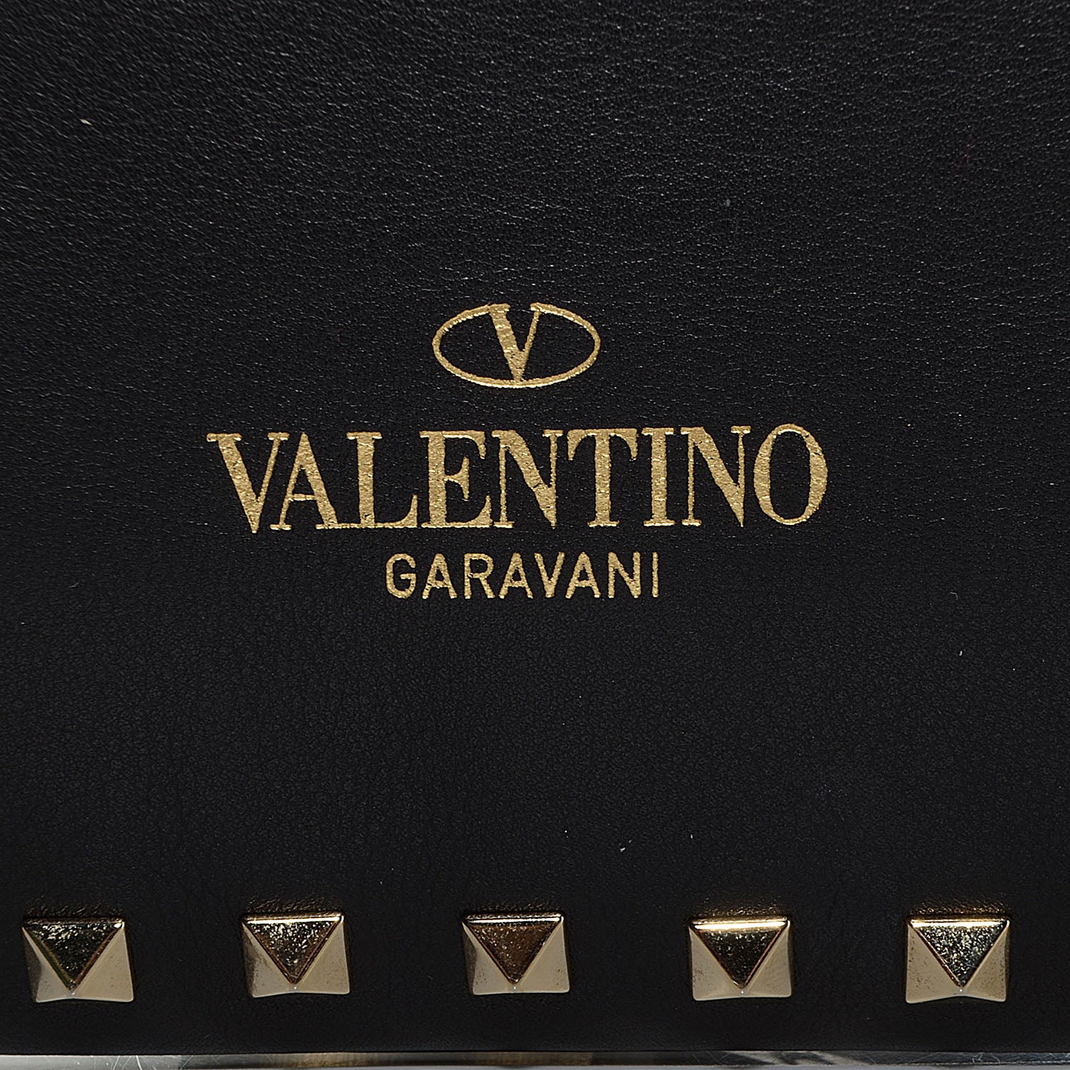 Valentino Garavani Vitello Large Rockstud Zip Wristlet Pouch Black 9 of 9