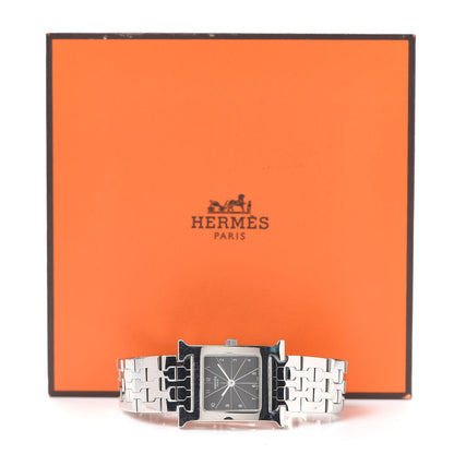 Hermes Stainless Steel 21mm Heure H Hour Quartz Watch Black 6 of 6