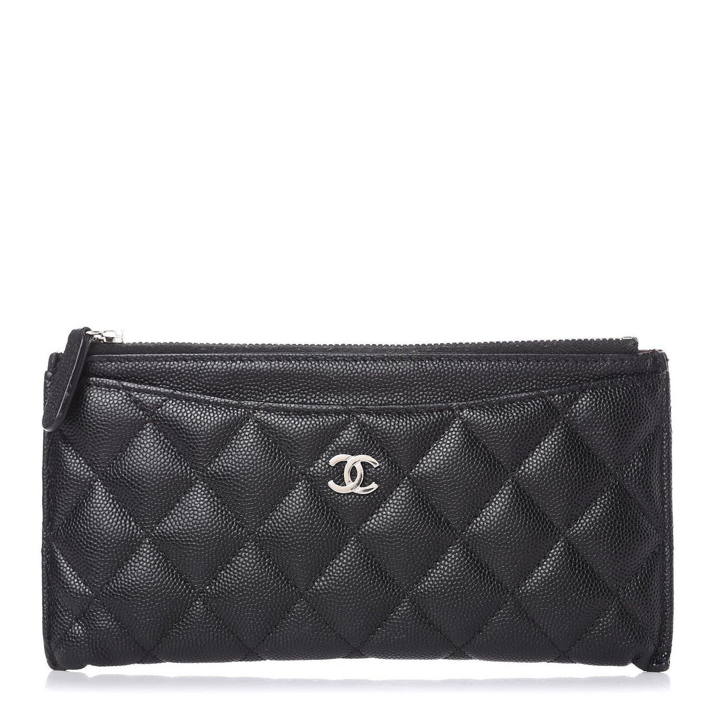Caviar Quilted Classic Zip Pouch Black