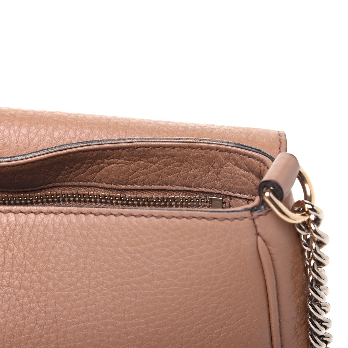 Pebbled Calfskin Medium Soho Flap Crossbody Camelia