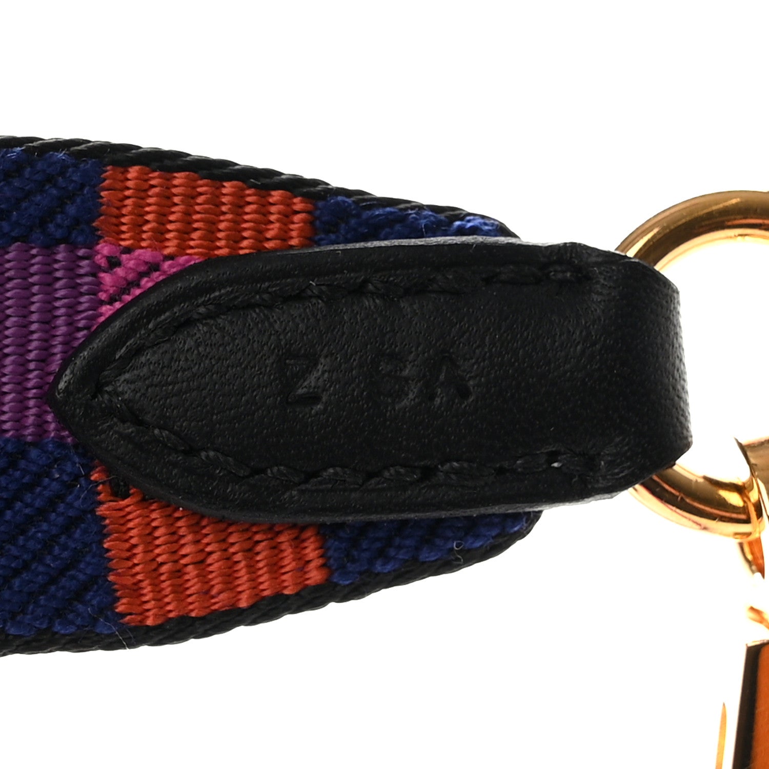 Hermes Toile Swift 25mm Maxi Quadrille Shoulder Strap Saphir Anemone Capucine Black 4 of 5