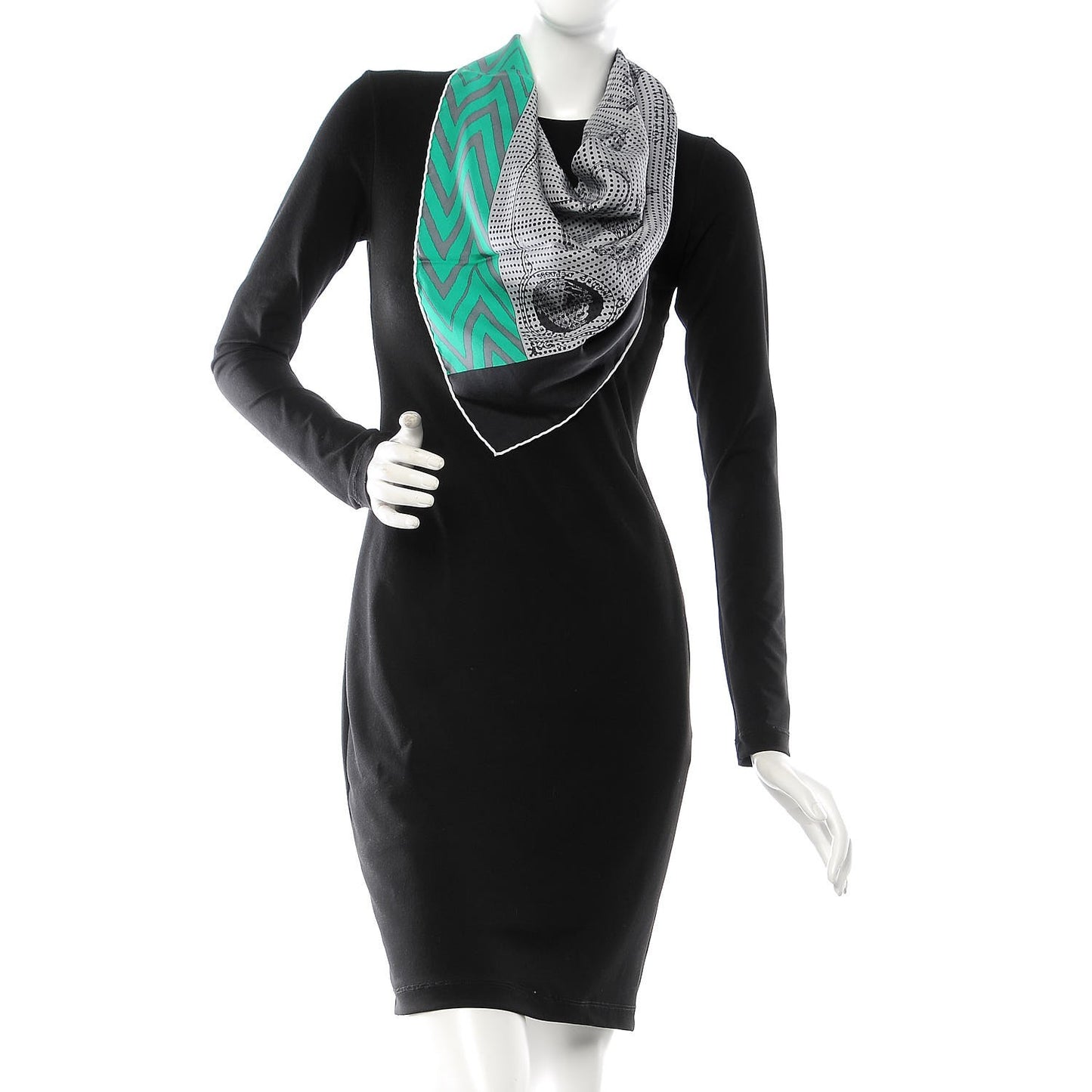 Silk Manufacture de Boucleries Scarf 90 Gris Noir Menthol