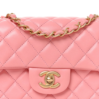 Chanel Lambskin Quilted Mini Rectangular Flap Pink 8 of 10
