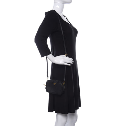Prada Saffiano Mini Camera Crossbody Bag Black 2 of 14