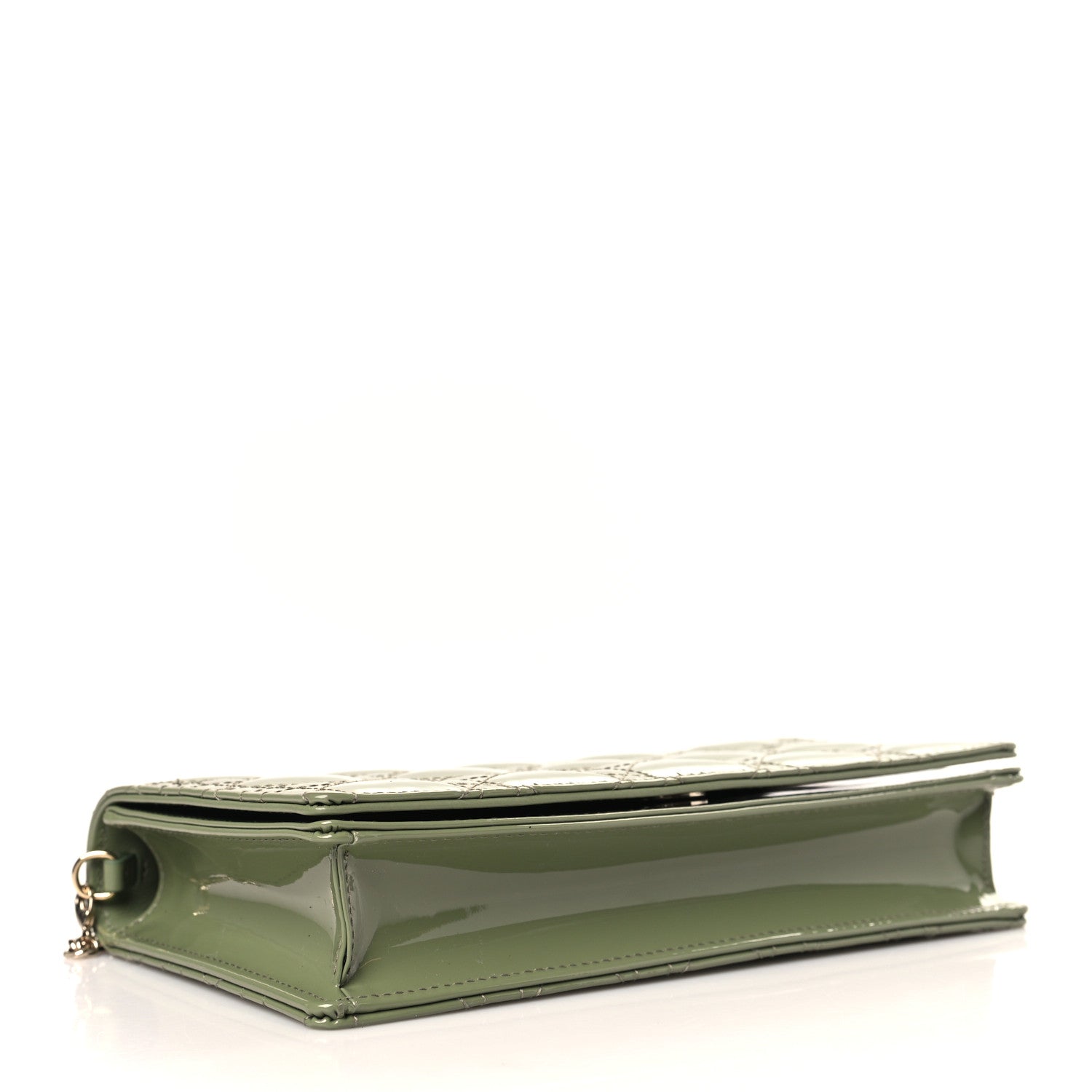 Christian Dior Patent Cannage Lady Dior Chain Wallet Dusty Jade 5 of 10