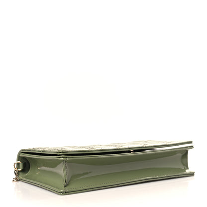 Christian Dior Patent Cannage Lady Dior Chain Wallet Dusty Jade 5 of 10