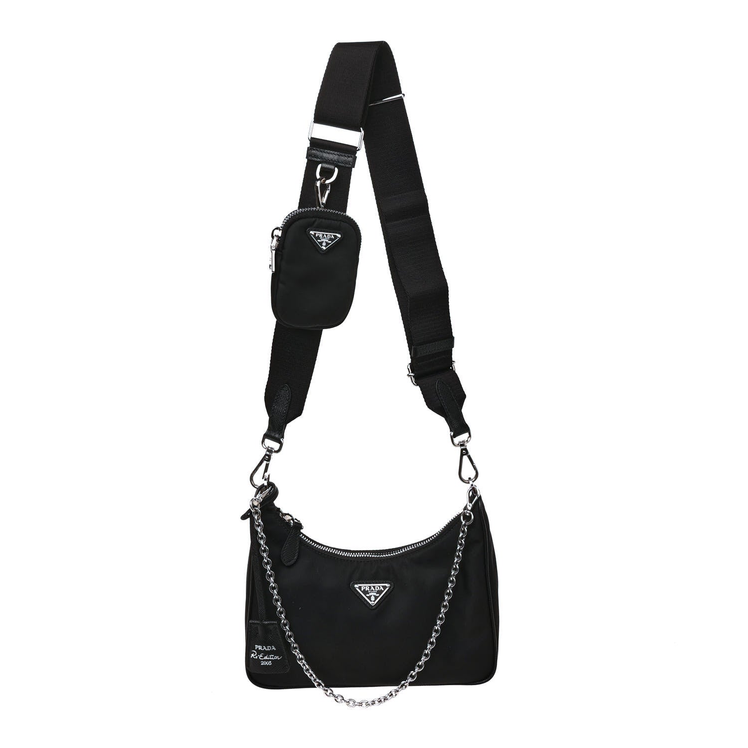 Prada Re-Nylon Saffiano Re-Edition 2005 Shoulder Bag Black 1 of 10