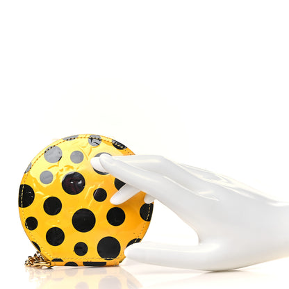 Louis Vuitton Vernis Kusama Infinity Dots Chapeau Coin Purse Yellow 2 of 9