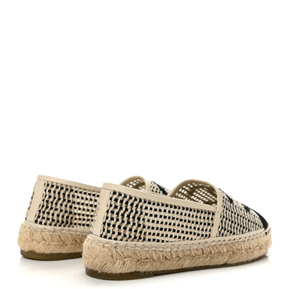 Chanel Mesh Grosgrain CC Espadrilles 36 Beige Black 5 of 12
