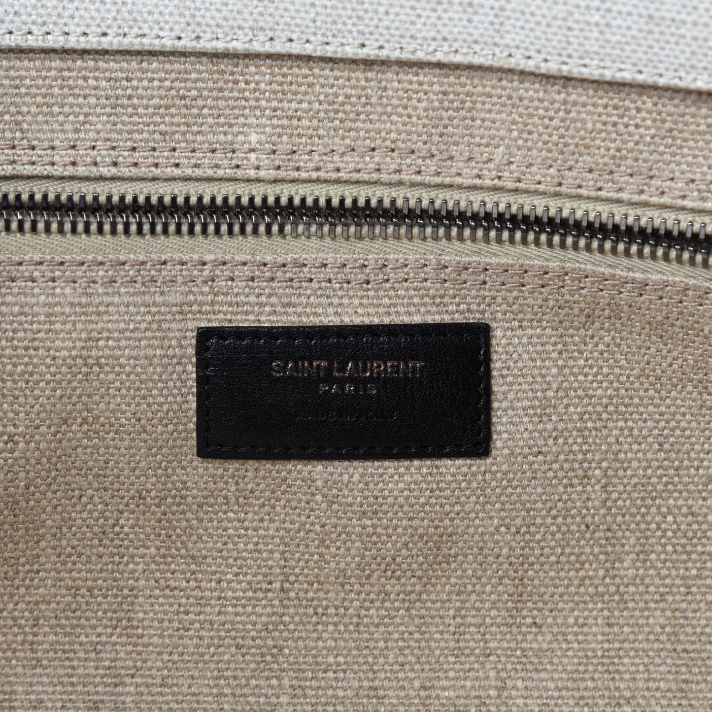 Linen Calfskin Rive Gauche Tote Optic White