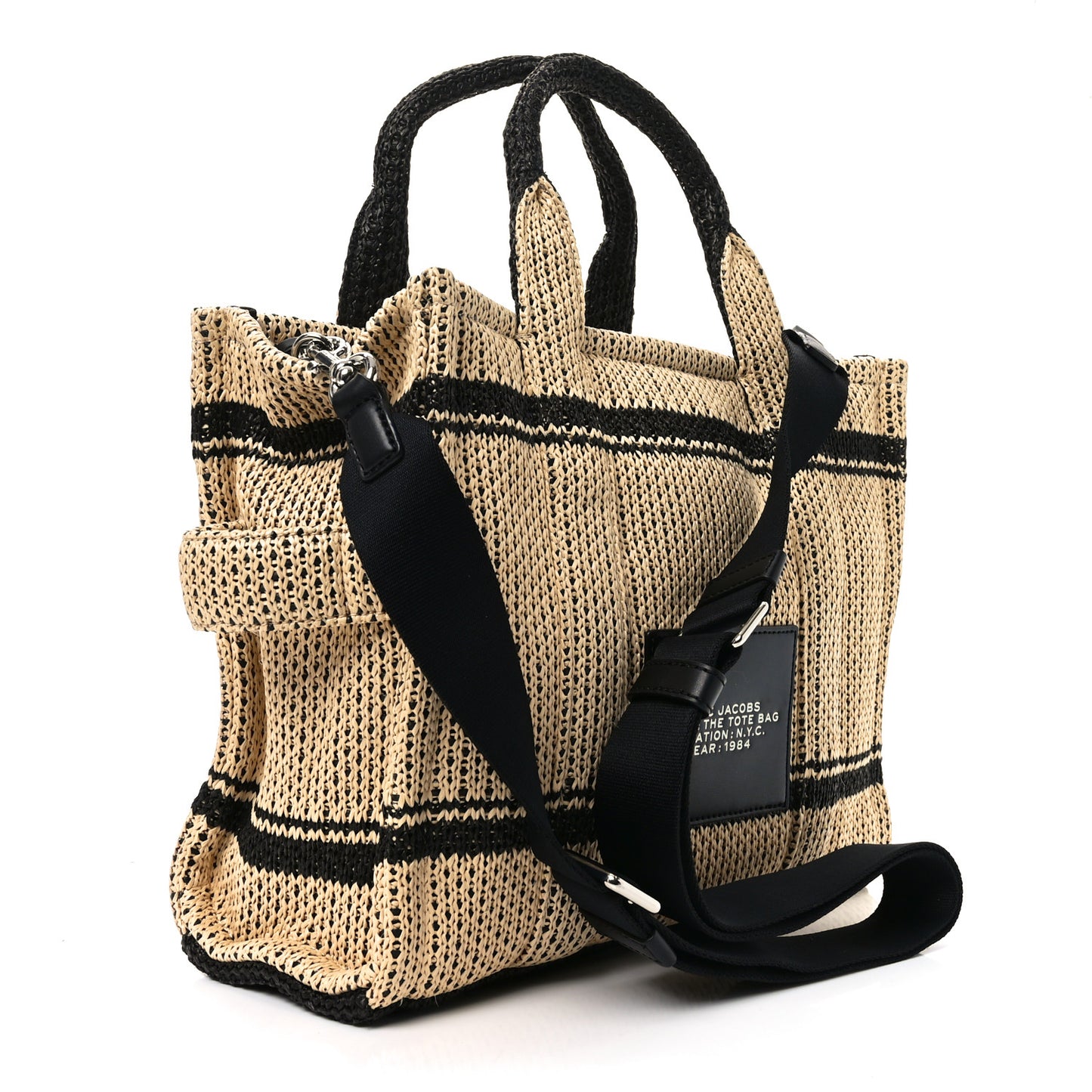 Straw Jacquard Medium The Traveler Tote Bag Natural