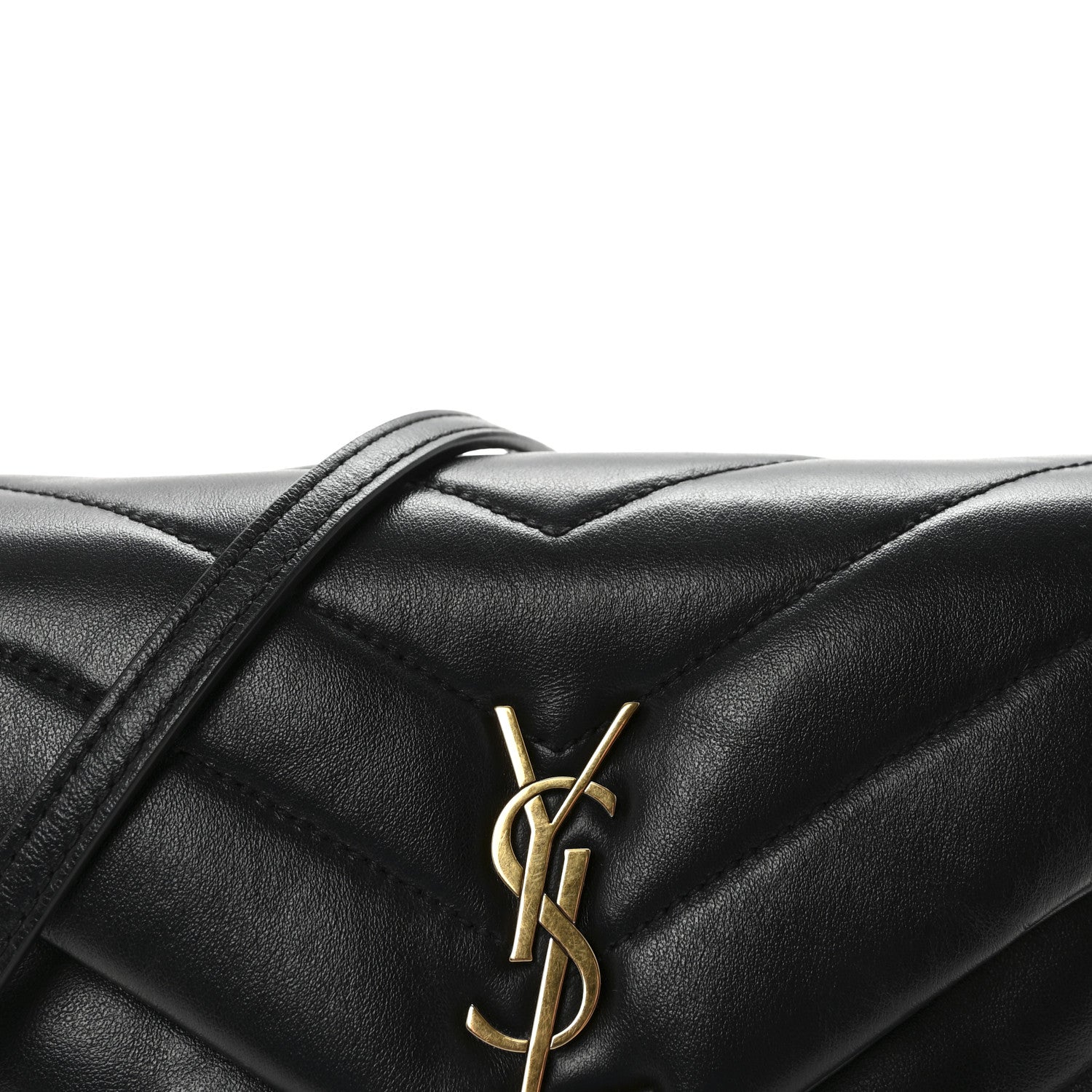 Saint Laurent Calfskin Y Quilted Monogram Toy Loulou Crossbody Bag Black 7 of 9