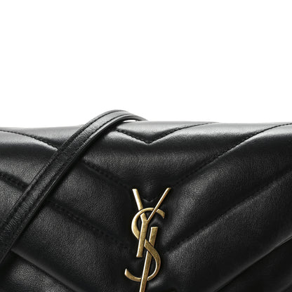 Saint Laurent Calfskin Y Quilted Monogram Toy Loulou Crossbody Bag Black 7 of 9