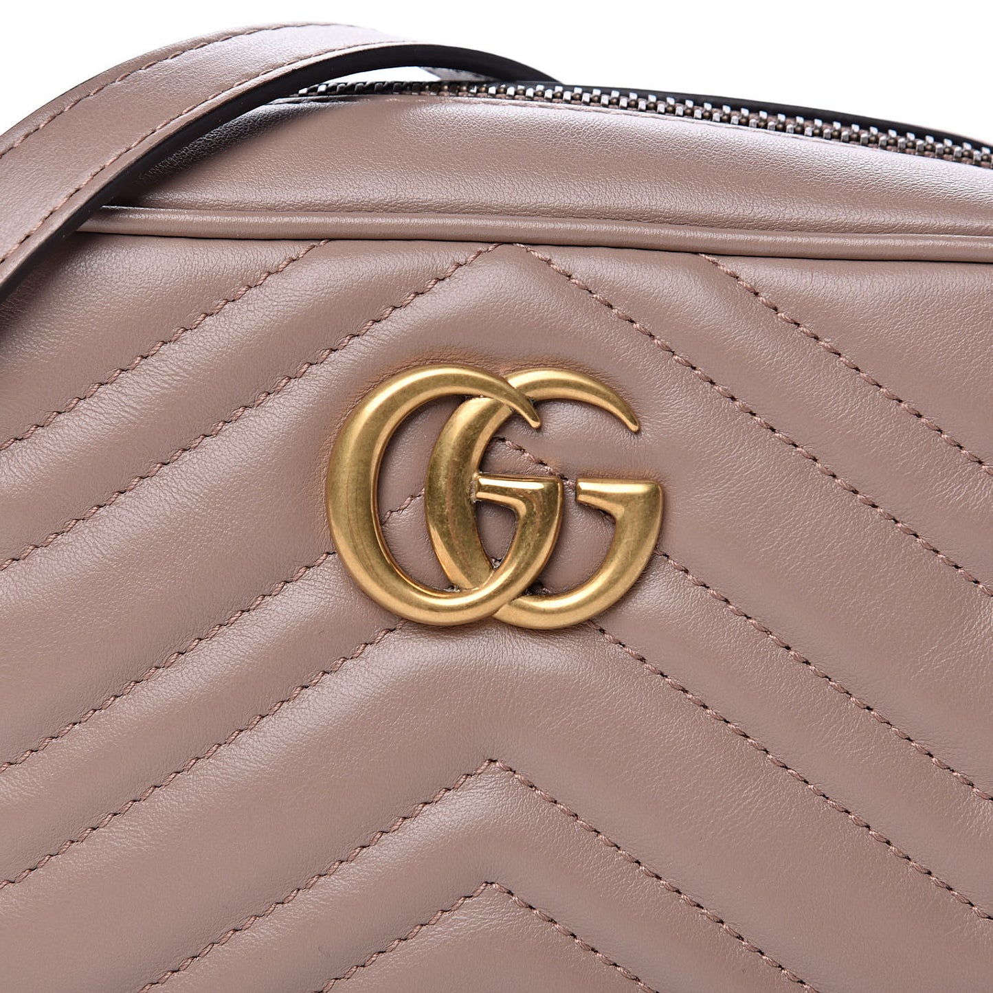 Calfskin Matelasse Mini GG Marmont Chain Shoulder Bag Porcelain Rose