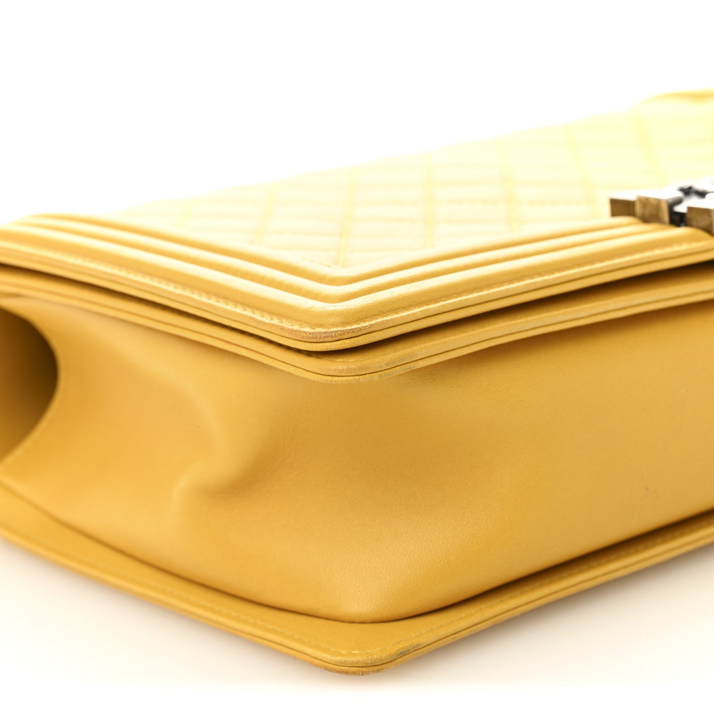 Lambskin Quilted New Medium Boy Flap Yellow