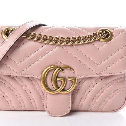 Gucci Calfskin Matelasse Mini GG Marmont Shoulder Bag Perfect Pink 7 of 9