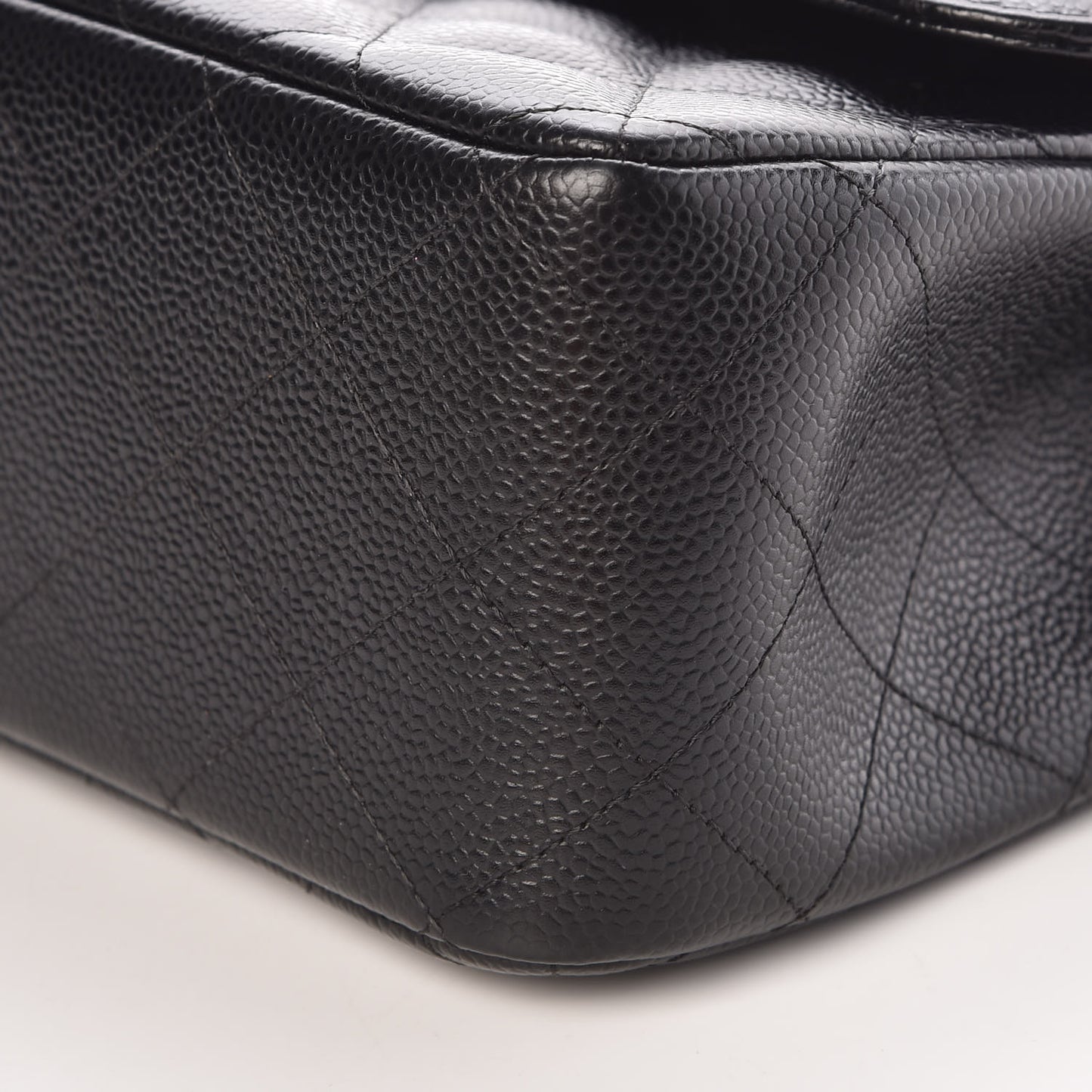Caviar Quilted Jumbo Double Flap Black