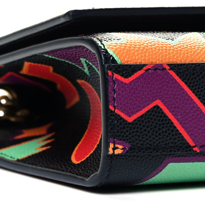 Saint Laurent Grain De Poudre Small Monogram Shapes Print Kate Satchel Black 8 of 9