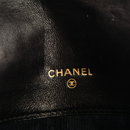 Chanel Lambskin Diamond Stitched Long Flap Wallet Black 5 of 8