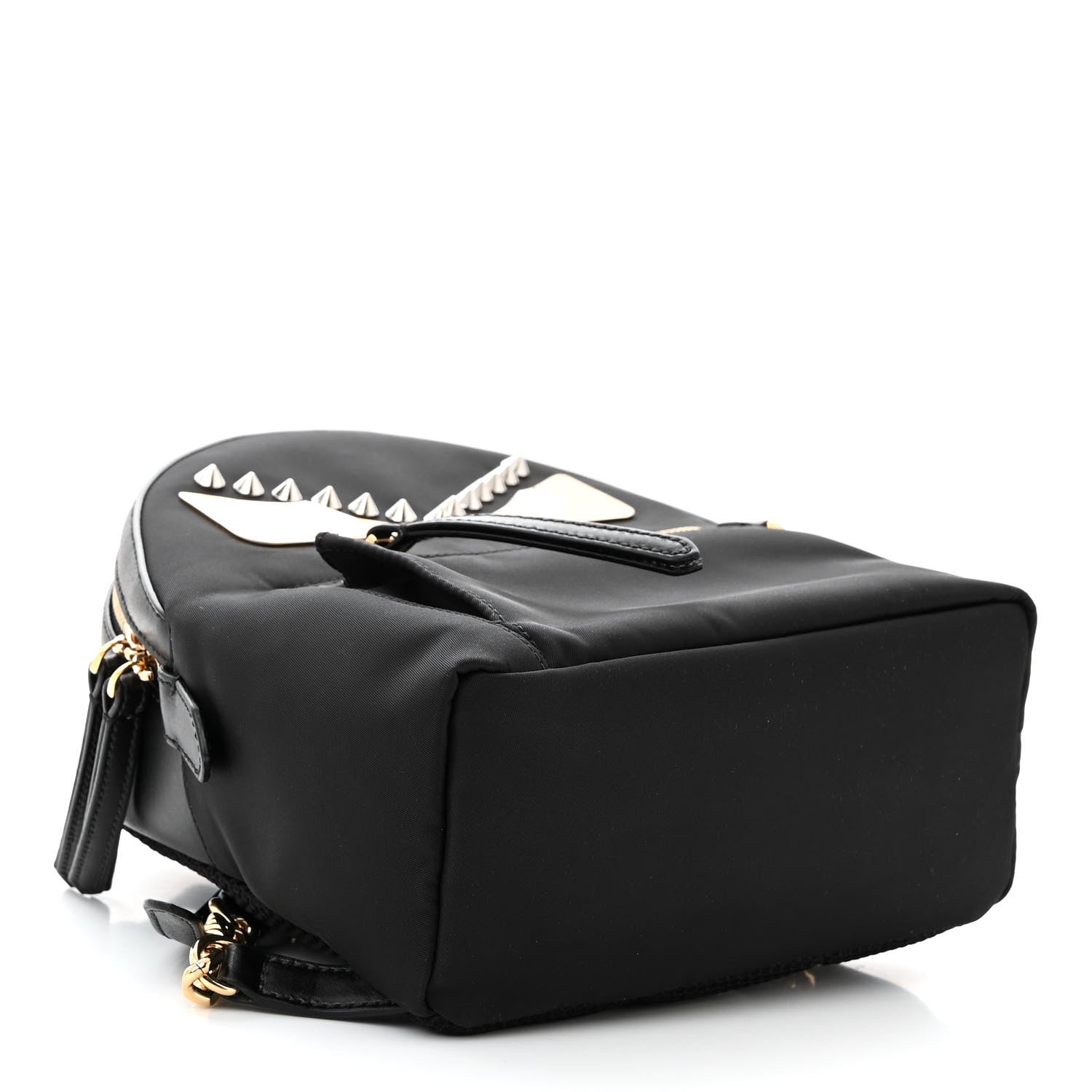 Fendi Nylon Vitello Liberty Metal Monster Eyes Studded Mini Backpack Black 4 of 10