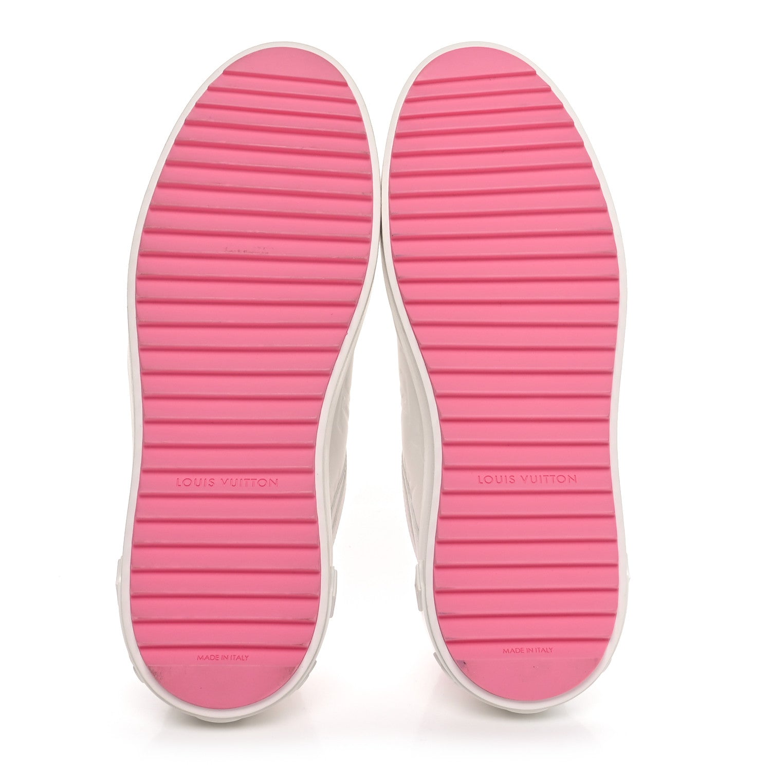Louis Vuitton Lambskin Embossed Monogram Time Out Sneakers 38 White Pink 7 of 9