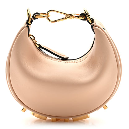 Fendi Vitello Grace Matte Nano Fendigraphy Hobo Charm Light Rose 1 of 6