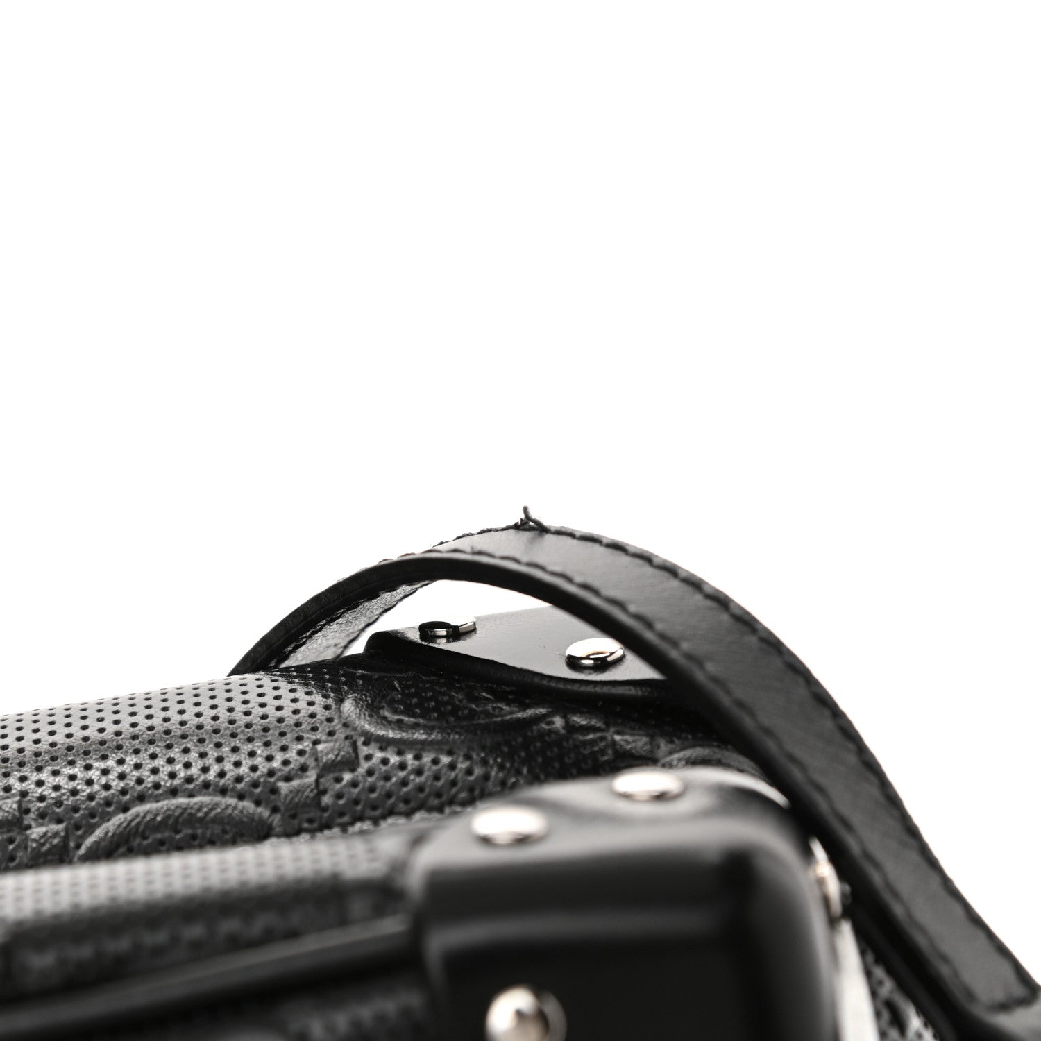 Gucci Calfskin GG Tennis Embossed Square Messenger Bag Black 13 of 14