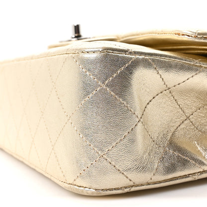 Chanel Metallic Lambskin Quilted Medium Double Flap Pale Gold 9 of 9