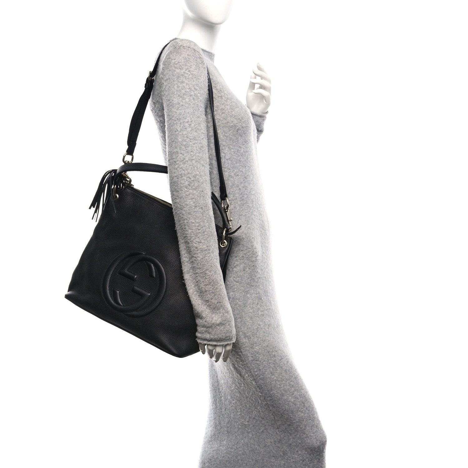 Gucci Pebbled Calfskin Large Soho Hobo Black 2 of 10