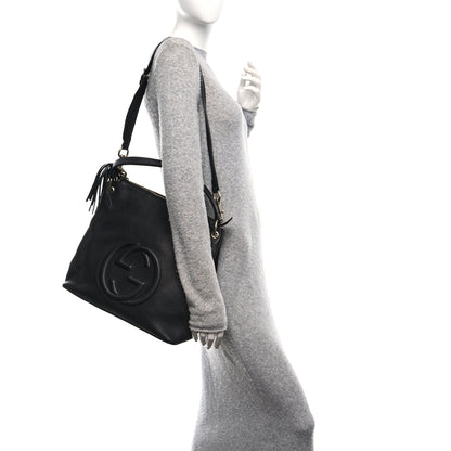 Gucci Pebbled Calfskin Large Soho Hobo Black 2 of 10